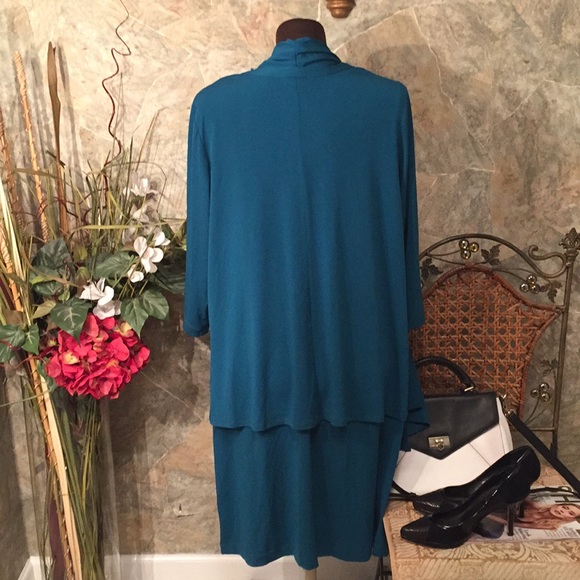 Dress barn 🌹gorgeous teal dress & attached wrap - Picture 6 of 8